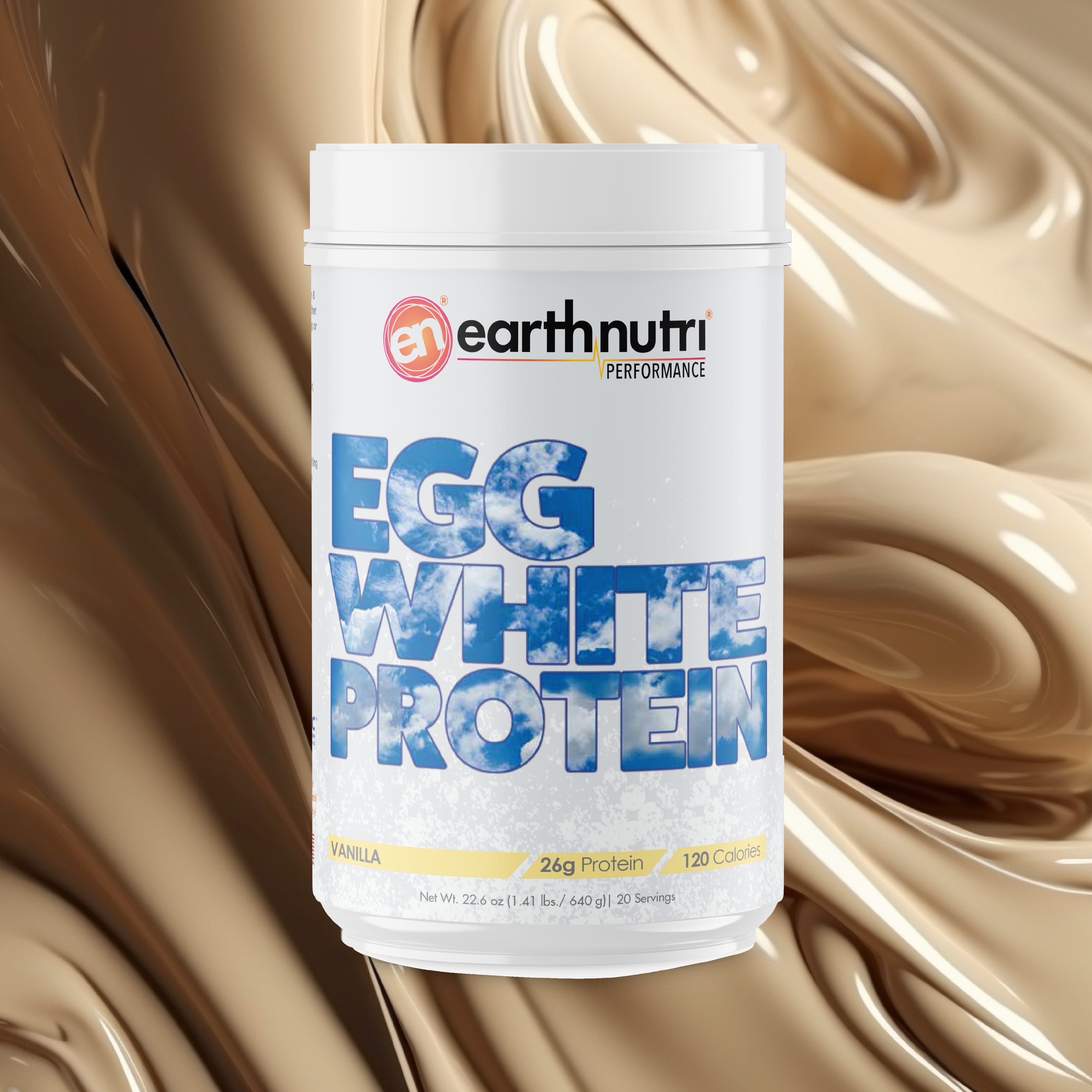 Egg White Protein, Vanilla Flavor, Lean Muscle Support, High-Quality Protein, EarthNutri Supplement