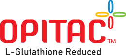 OPITAC logo – branded Japanese glutathione, symbolizes optimize + intact health benefits