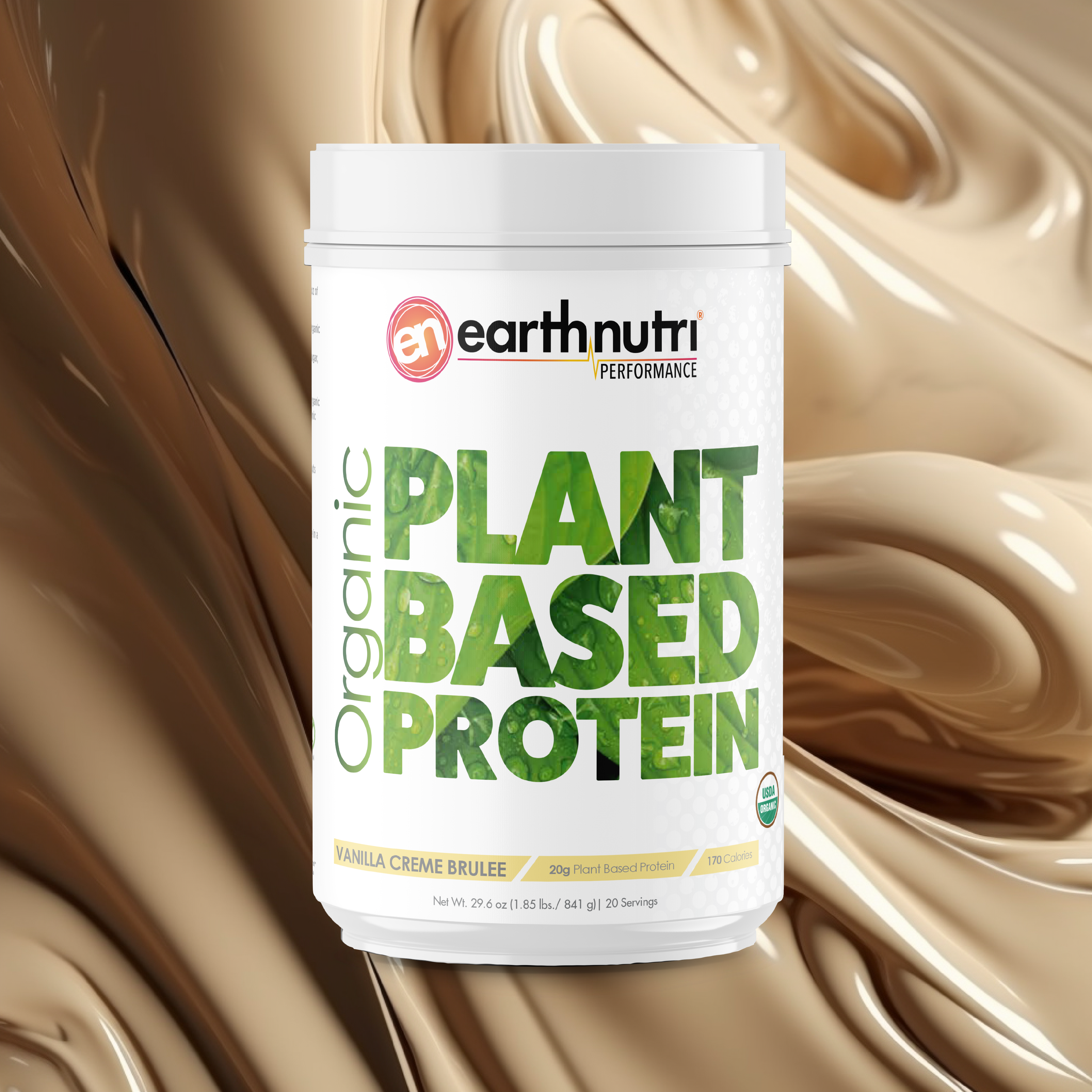 Plant-Based Protein, Vanilla Flavor, Vegan Supplement, Muscle Recovery, EarthNutri