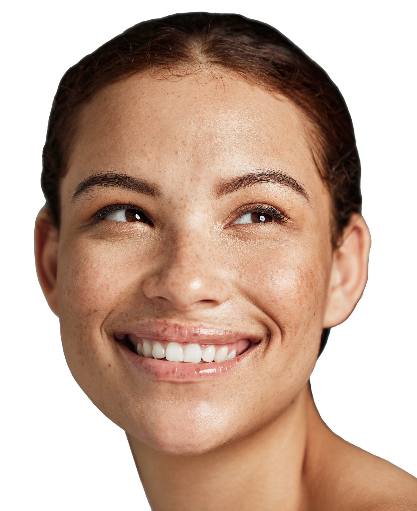 A women smiling.
