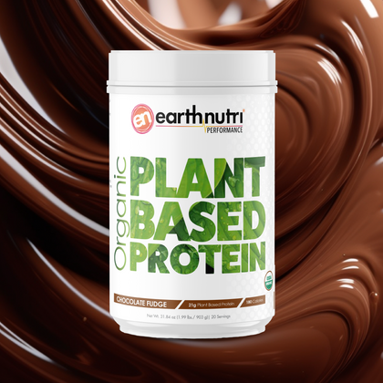 Front PB Protein mockup Chocolate with chocolate background